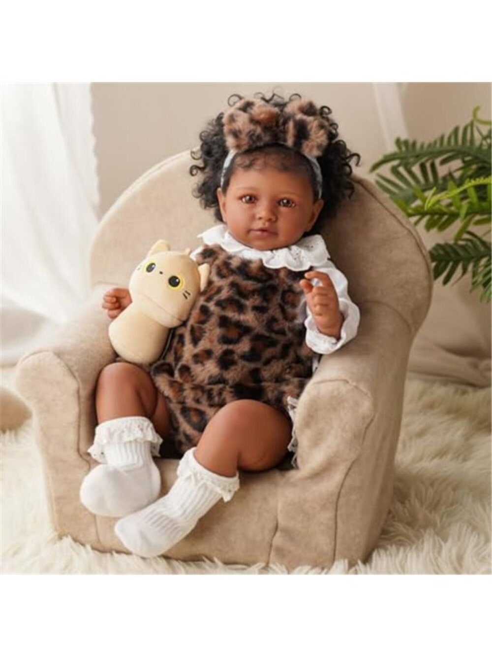 20" Reborn Baby Doll Black Girl Realistic African American Vinyl Cloth Body